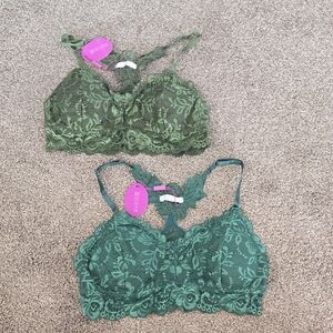 AvidLove Lace Bralette Duo - Forest and Olive